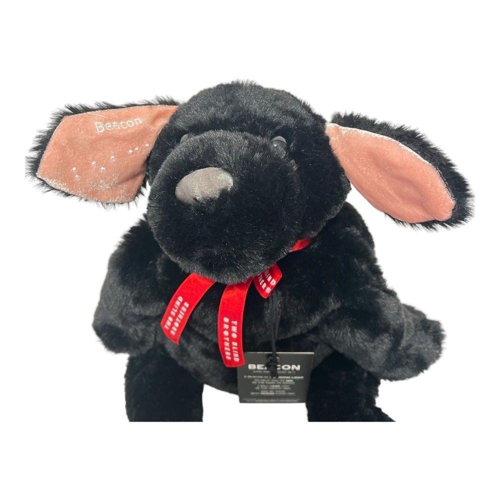 Beacon Two Blind Brothers Plush Guide Dog Braille Black Labrador 13”